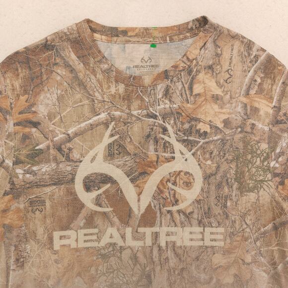Realtree Casual Long Sleeve Crew Neck Graphic Shirt Mens Size L Brown Camo - Picture 1 of 9
